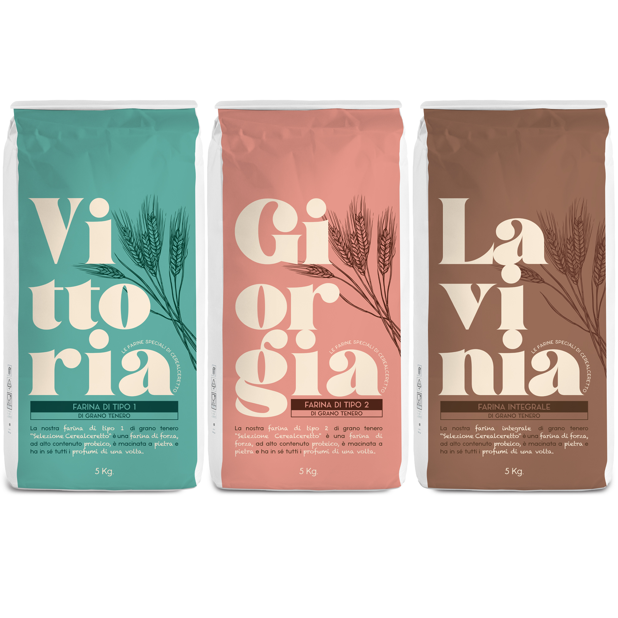 Tre farine da 5 kg. Vittoria Giorgia Lavinia- Spedizione al 50%